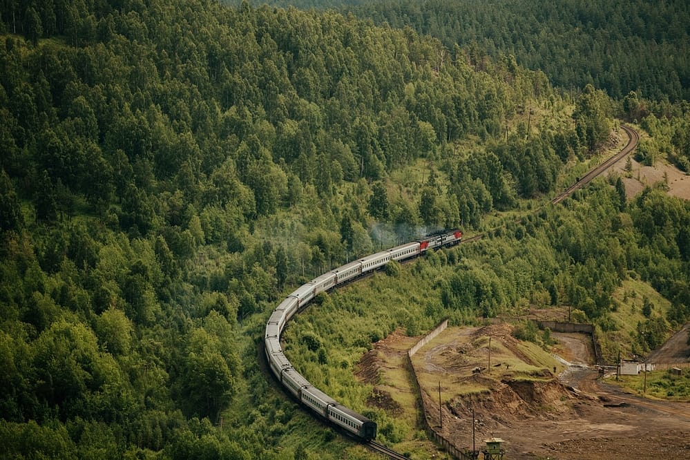Train ride countryside