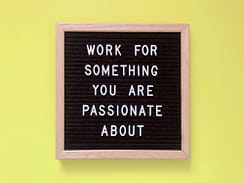 Work for something you are passionate about.