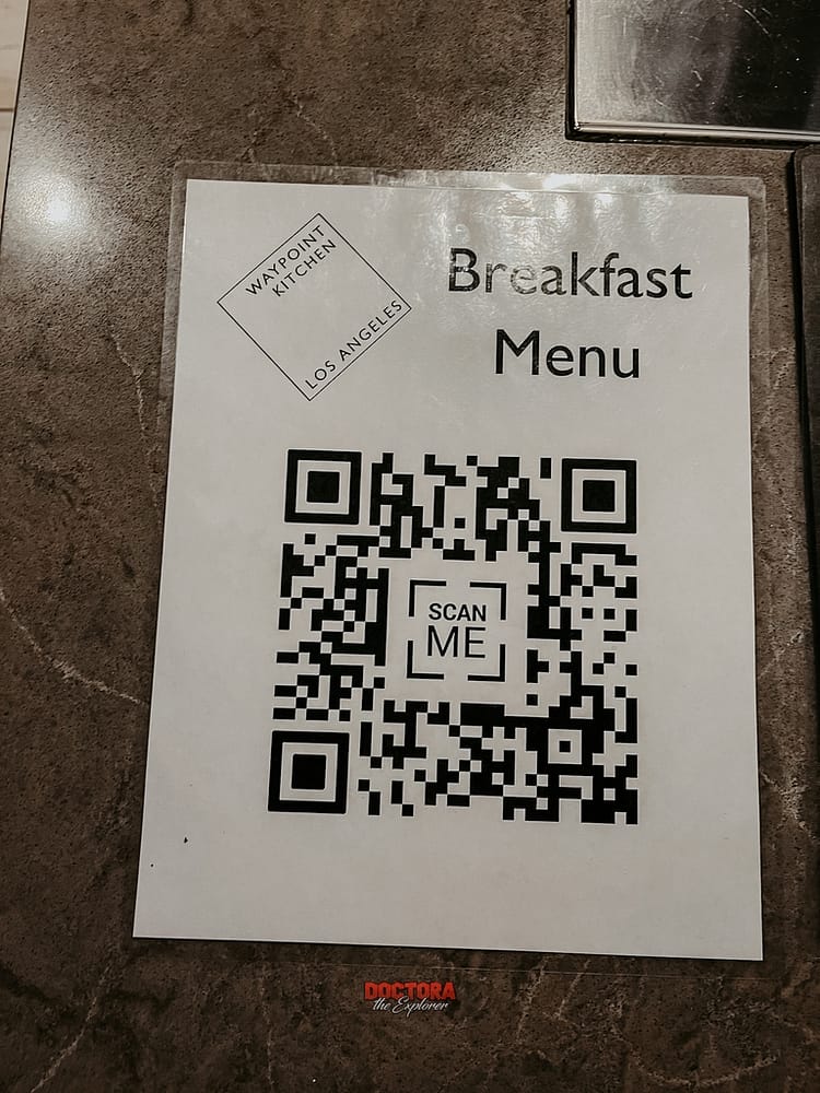 Hilton H Hotel LAX - breakfast menu QR code